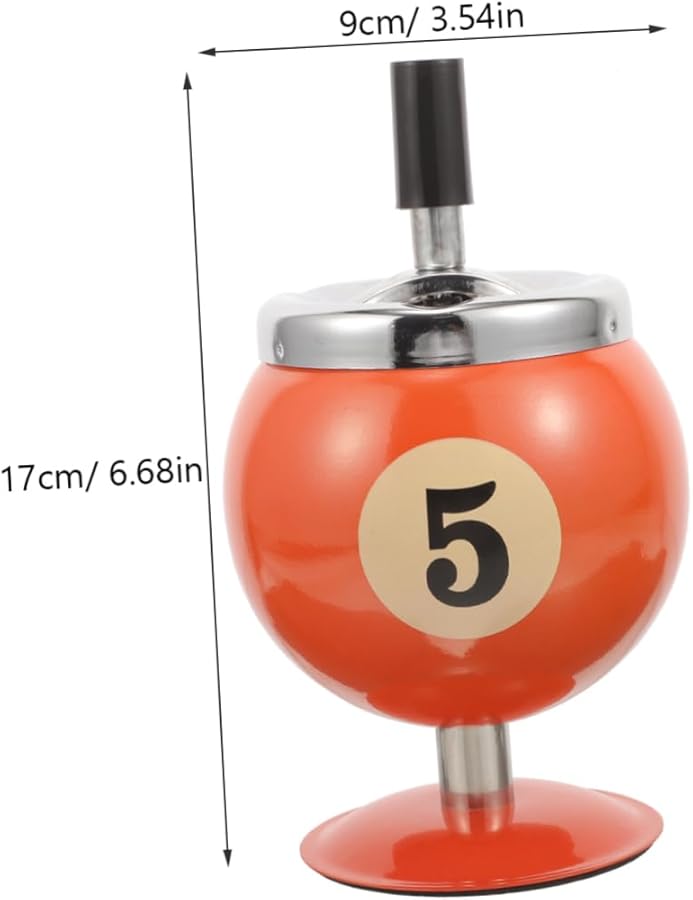 طفاية تلقائية على شكل كرة البلياردو لسلة الرماد حامل الرماد للمكتب والهواء الطلق - Image 2